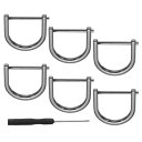 PATIKIL 1" Dリングねじ付きシャックル 6個 ホースシューU字型Dリング亜鉛合金半円形バックル 財布キーチェーンカラーアクセサリークラフト用交換品 黒