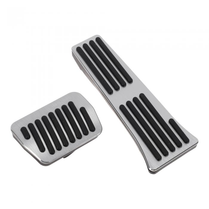 Partuto 2個の自動フットペダルパッド、Fordに対応エクスプローラー2020-2023用のフットアクセルペダルカバー、アルミニウム合金シルバートーン