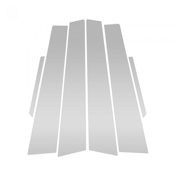 VekAuto Cadillacに対応CTS 2008-2013用6個セットのシルバートーンのフロントリア左右ドアピラーウィンドウトリムアンチスクラッチステッカーピラーポストドアアウターエクステリアカバー