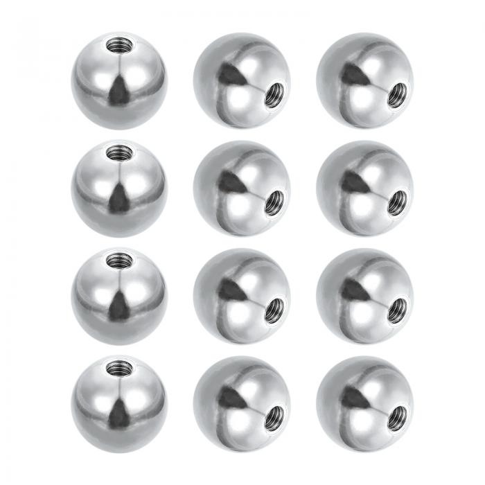 PATIKIL 12個 M4 x 15mm ボールナットノブ 304ステンレス鋼ラウンドソリッドシルバーライトフィクスチャ装飾用ネジキャップカバーマシナリーハードウェア