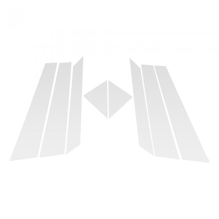 VekAuto ジャガーに対応XJ 2011-2019用のドアピラーウィンドウトリムフロントリア左右アンチスクラッチステッカーピラーポストドアアウターエクステリアカバーシルバートーン8個