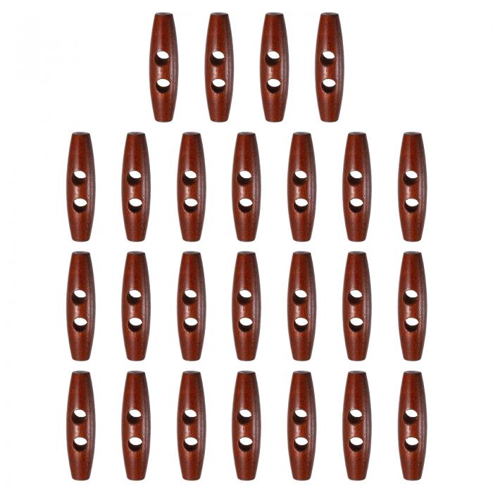 25個 木製トグルボタン55mm / 2.2