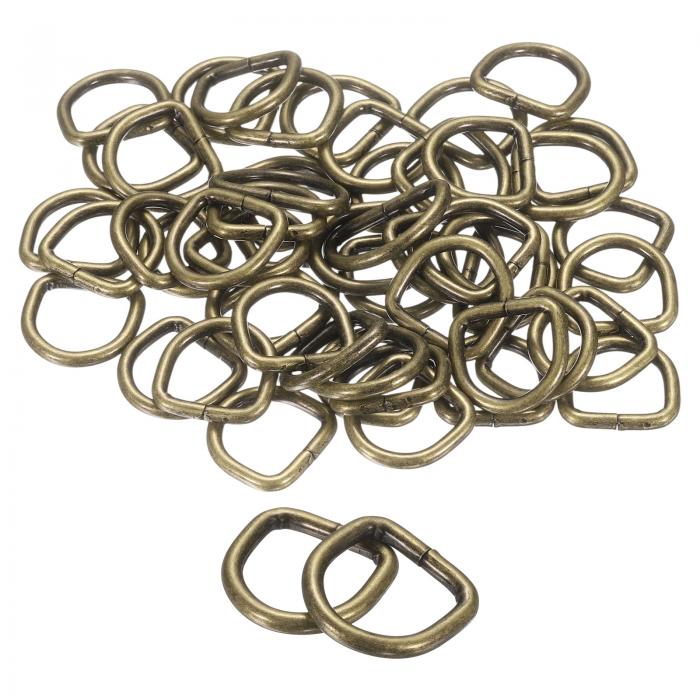 100個 Dリング 5/8インチ (16mm) 金属電気めっき D字型バックルクリップ マルチパーパスバックルストラ..