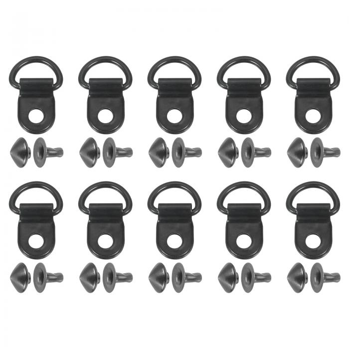 20セットの靴ひもフック、ブーツレースフックDリングアイレットバックル、リベット付き、ハイキングブーツシューレザーバッグ用のブーツアイレット修理クリップ、9x1...