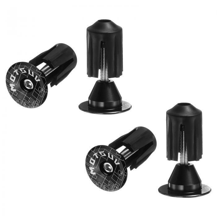 2ペアのバーエンドプラグ、アルミニウム製ハンドルバーエンドキャップ、自転車プラグ0.7oz、MTBロードB..