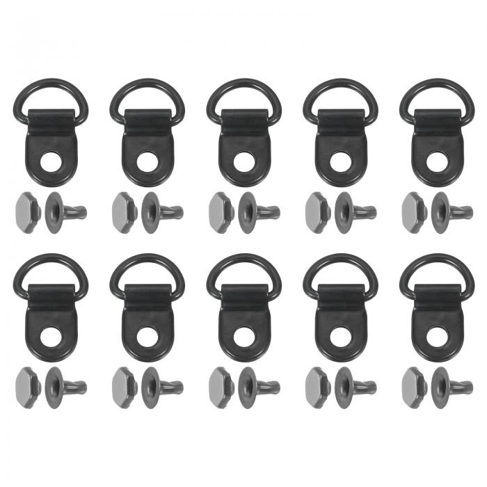 20セット 靴ひもフック、ブーツレースフックDリングアイレットバックルとリベット、ハイキングブーツシューレザーバッグ用のブーツアイレット修理クリップ、9x14m...