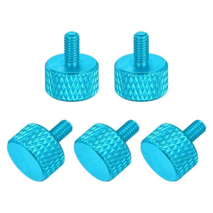 5個M3x6mmフラットヘッドニュート゛ルつまみねし゛ ソリット゛アルミニウム合金完全ねし゛付きサムスク..