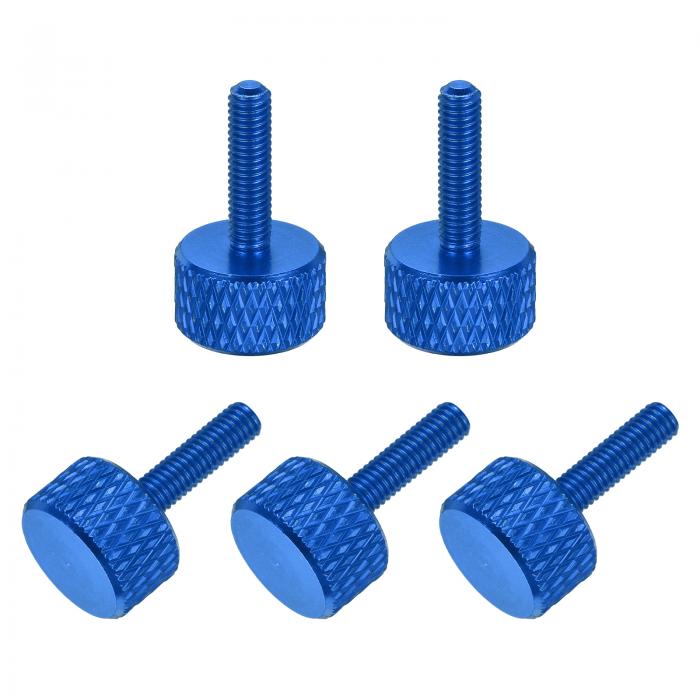 5個M3x12mmフラットヘッドニュート゛ルつまみねし゛ ソリット゛アルミニウム合金完全ねし゛付きサムス..