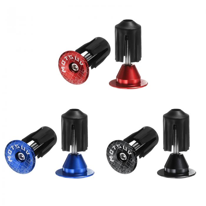 3ペアのバーエンドプラグ、アルミニウム製ハンドルバーエンドキャップ、自転車プラグ、0.7オンス、MTBロードBMX固定ギアバイク用、レッドブルー黒