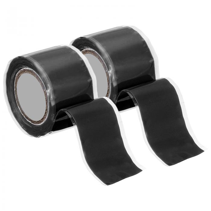 2個の自己融着シリコンテープ、1インチ x 5ft 防水漏水シーリングテープ、配管パイプホース修理用ハン..