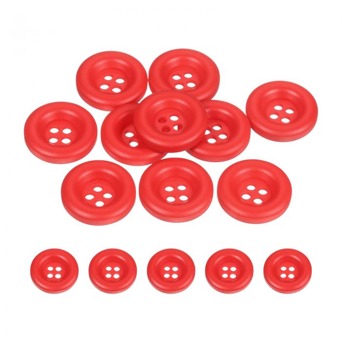 10個 ボタン 15mm（5/8インチ）4つ 穴 樹脂製 厚み ある丸いクラフト用交換ボタン 衣類 DIYクラフト装..