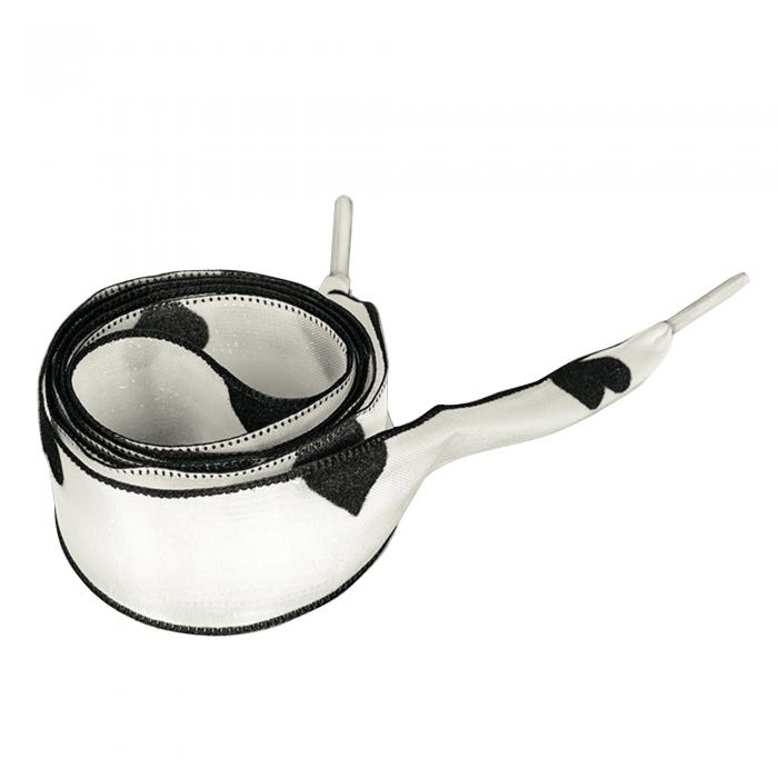 Elerevyo Flat Shoe Laces Snow Yarn Silk Ribbon Shoelaces Fashion Soft Shoestrings for Sneakers 2 Pairs White-Heart 130cm/51.2