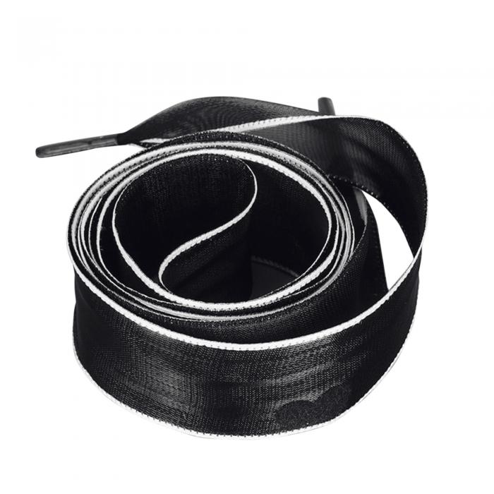 Elerevyo Flat Shoe Laces Snow Yarn Silk Ribbon Shoelaces Fashion Soft Shoestrings for Sneakers 2 Pairs Black-Heart 130cm/51.2