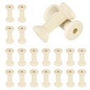 20個の木製スプール、1.6インチ/40 mmの木製空のスプール、未仕上げの木製リボンスプール、アート、糸、麻ひも、リボン、DIYクラフトホームデコ(木製)