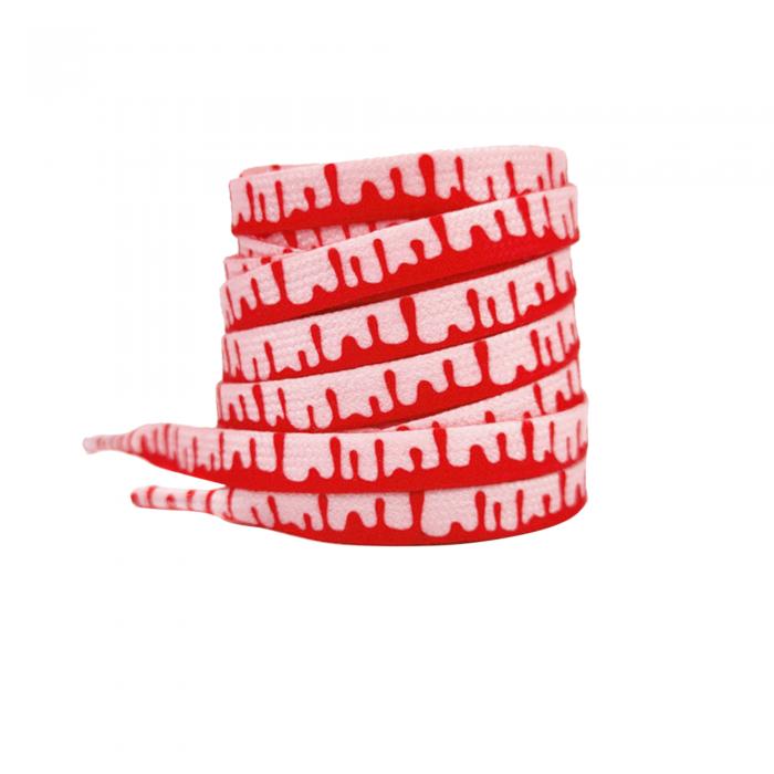 ƥ㤨Elerevyo Colorful Shoe Strings Gradient Melted Patterned Shoelaces Shoe Laces for Sneakers 1 Pair Red and Pink 100cm/39.4