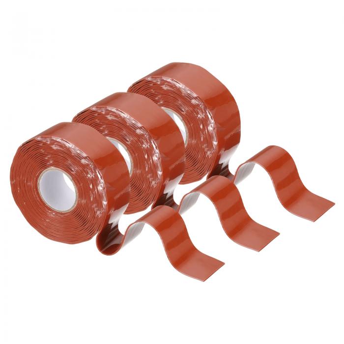 3個セルフ融着シリコンテープ、1インチ x 10ft 防水防水漏れシーリングテープ、配管パイプホース修理ハ..