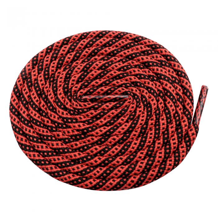 Elerevyo Two-Color Twill Dot Shoelaces, 2 Pairs of Circular Striped Shoelaces for Martin Boots Black-Red 160cm/63.0"