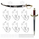 剣ホルダー 壁掛け剣ラッ ク アクリル製 壁掛け剣ディスプレイハンガー 取り付けツール付き ナイフ 格闘技 剣の配置ディスプレイ用 透明 シールド 6個