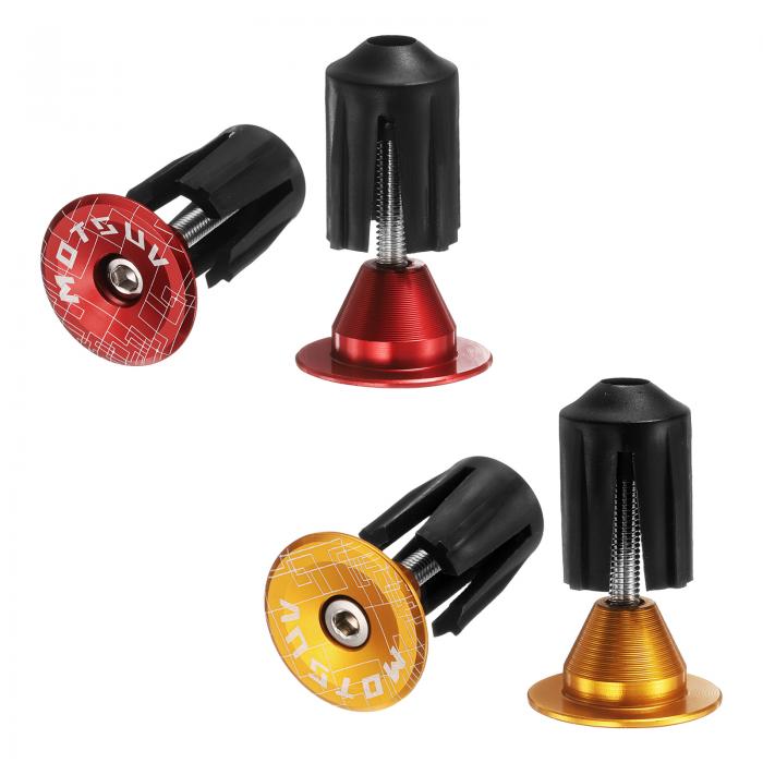 2ペアのバーエンドプラグ、アルミニウム製ハンドルバーエンドキャップ、自転車プラグ0.7oz、MTBロードB..