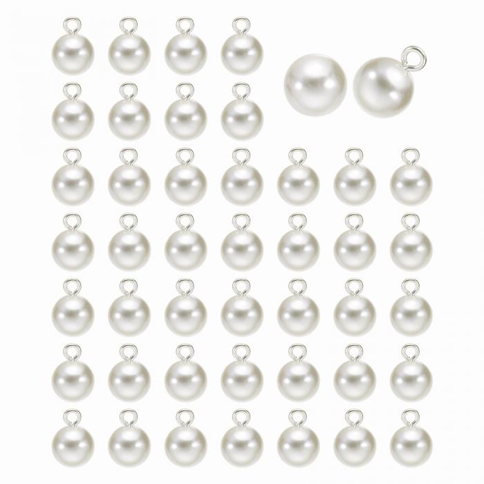 50個 丸い模造パールボタン12mm 1/2" 金色メタルシャンクボタン交換用DIY小さなボタン縫製衣類ブ ライ..