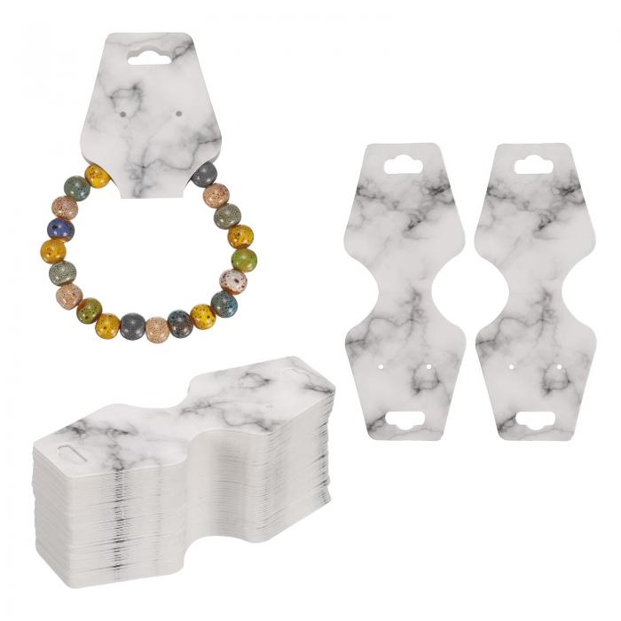 100 個 ブレスレットディスプレイカード、宝石ディスプレイカード マーブルペーパーブレスレットパッケ..