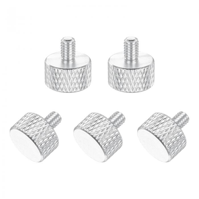 5個M4x6mmフラットヘッドニュート゛ルつまみねし゛ ソリット゛アルミニウム合金完全ねし゛付きサムスク..