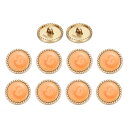 メタルビンテージ金色ボタン20mmラウンドメタルボタン合金シャンク交換女性用スーツウールコートシャツドレス縫製オレンジ10個入り