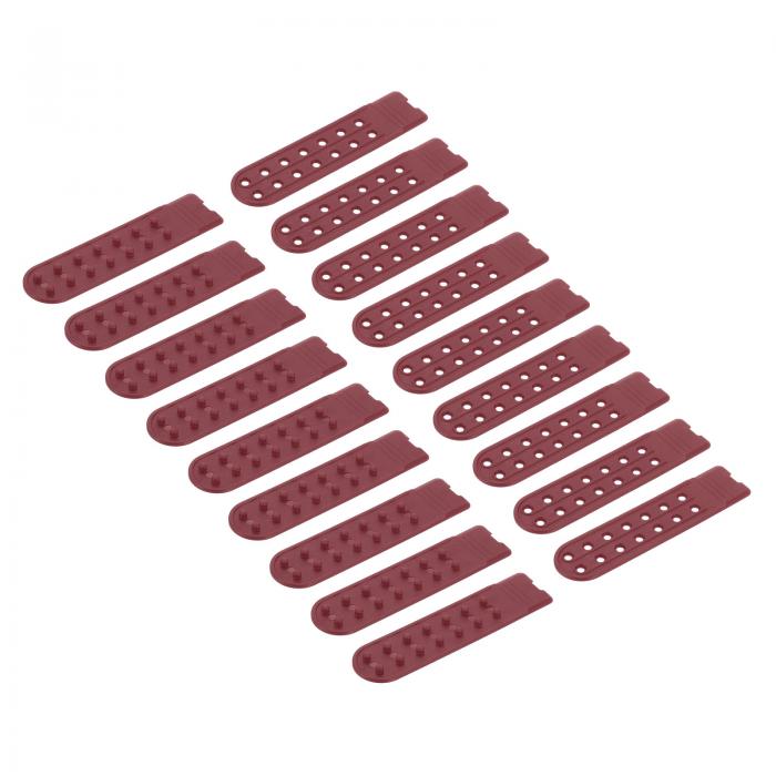 10 ペアのスナップバック ストラップカバー、ダブルロー14穴プラスチック調整可能な帽子スナップバックル交換用（レッド茶色）