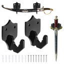 剣ホルダー 壁掛け剣ラッ ク アクリル製 壁掛け剣ディスプレイハンガー 取り付けツール付き ナイフ 格闘技 剣の配置ディスプレイ用 黒 シールド 2個