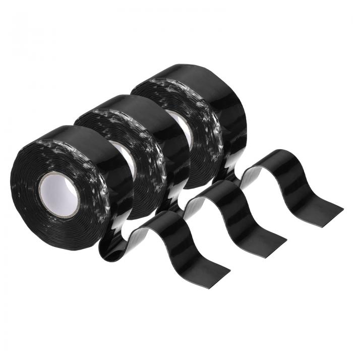 3個の自己融着シリコンテープ、1インチ x 10ft 防水防水漏れシーリングテープ、配管パイプホース修理ハ..