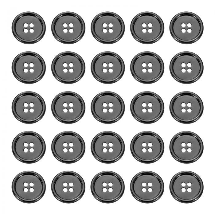 25個 メタルボタン20mm（0.79インチ）4つ 穴合金丸いボタンクラフト裁縫アクセサリー 衣類DIYクラフト..