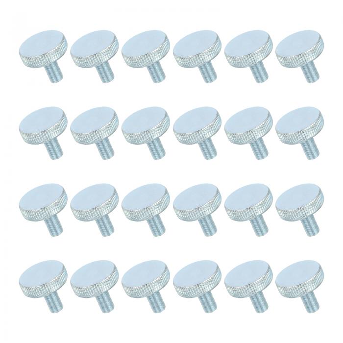 24個 M6x12mm フラットニュルヘッドサムスクリュー 固体鉄製完全ねじサムスクリューボルト 照明家電電..