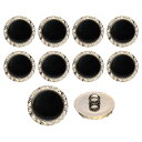 25mm丸型樹脂ビンテージ衣類ボタンメタルコートボタンクラフトアクセサリー衣類コート装飾クラフトDIYプロジェクト 黒