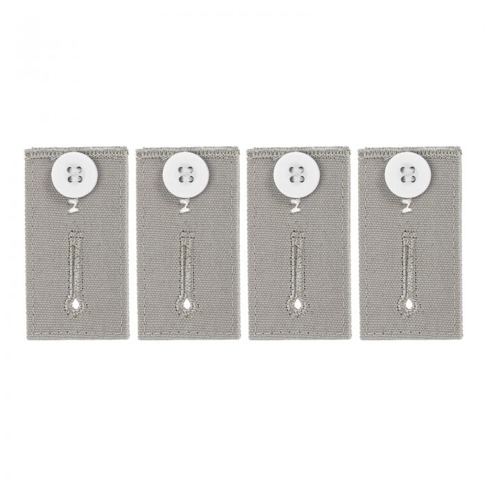 パンツ用ボタンエクステンダー4個セット 女性用メンズ用ジーンズウエストエクステンダー(グレー 2.6x1.4インチ)
