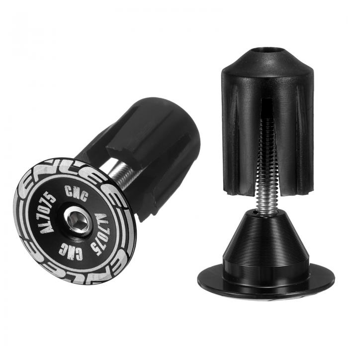 自転車ハンドルバーエンドプラグ アルミニウムバーエンドキャップ 24-35mm調整可能な拡張ロック付きネジ付き MTB ロード BMX 固定ギアバイク用 黒