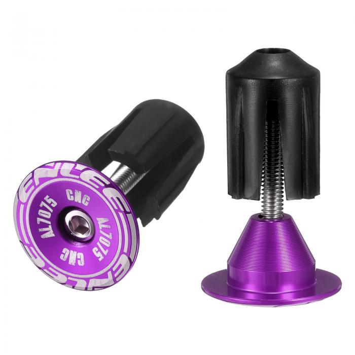 自転車ハンドルバーエンドプラグ アルミニウムバーエンドキャップ 24-35mm調整可能な拡張ロック付きネジ付き MTB ロード BMX 固定ギアバイク用 パープル