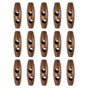 15個 木製トグルボタン35mm / 1.4