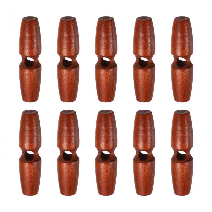 10個 木製トグルボタン55mm / 2.2" シングルホールウッドオリーブホーンボタン コートセーター衣類DIY..