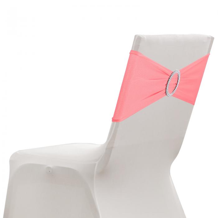 10パック チェアサッシ バックルスライダー付き 弾性チェアカバーバンド ポリエステルリボンカバーバンド ウェディングパーティー式典装飾用 ユニバーサルエラスティックタイ ダークピンク(3)