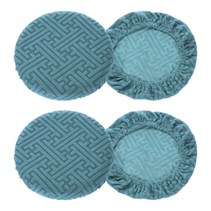 4個 バースツールカバーラウンド 12-14" ソフトエラスティックサークルスツールシートクッションスリッ..