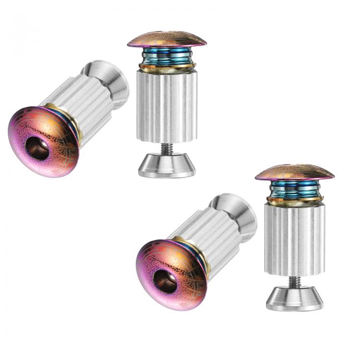 2ペアのバーエンドプラグ、アルミニウム製ハンドルバーエンドキャップ、自転車プラグ0.6oz、MTBロードBMX固定ギアバイク用の拡張ロック、カラフル