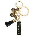 イニシャルレターキーチェーン レジン製かわいい蝶のタッセルペンダントアクセサリー 女性用アルファベットキーリング 財布 ハンドバッグ バックパック用 黒-I