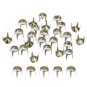 100個 ラインストーンスタッドリフィル 6mm/0.24"クロービーズネイルヘッド DIYレザークラフト製作用リベットメタルボール シルバーフレーム+イエロー