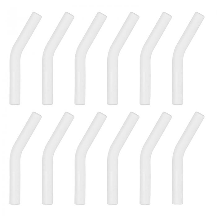 12個 シリコンストロー先端 8mm/0.31" ODステンレス製する柔らかい再利用可能なカバー ホワイト