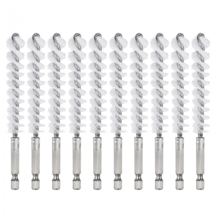 10個 ナイロンボアブ ラシ13 mm Dia 4.5"ロングクリーニングツイ ストワイヤーブ ラシハンドル付き1/4"..