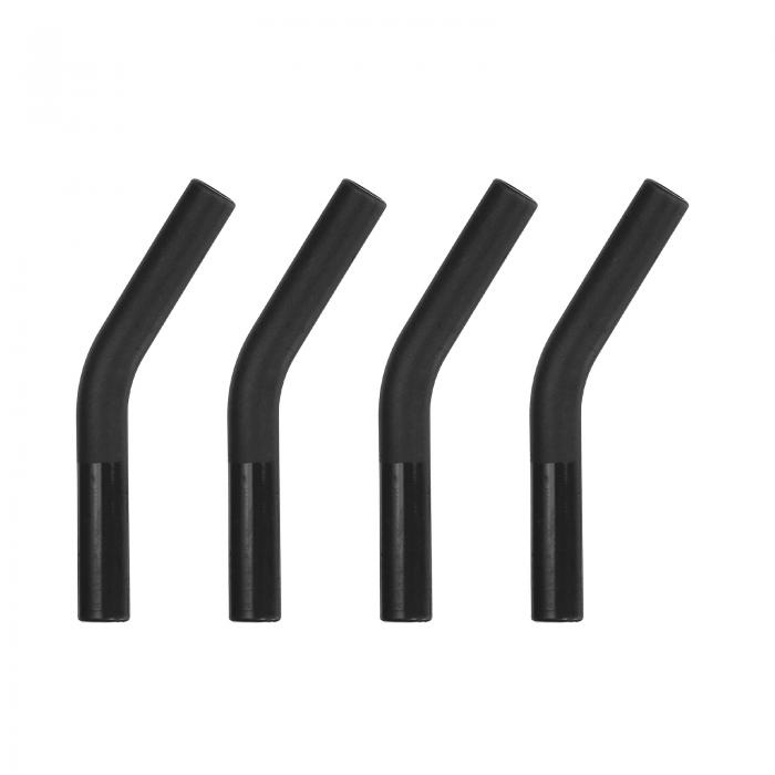 4個 シリコンストロー先端 8mm/0.31" ODステンレス製する柔らかい再利用可能なカバー 黒