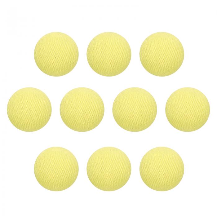 15mm直径の丸い金属シャンククラフト用交換ボタン 10個入り 布製カバー 黄色