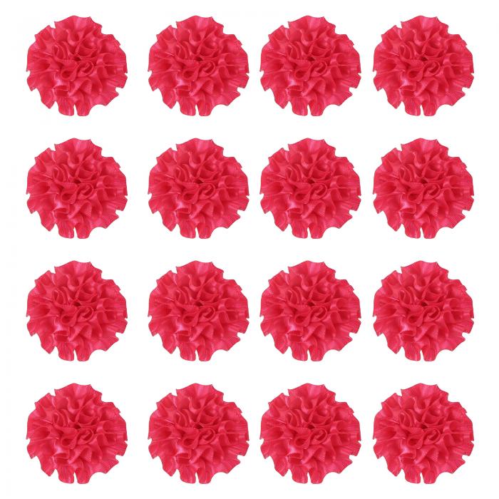 16個のリボンピオニー、2インチのメンズラペ ルピン、サテンリボンフラワーピオニー、人工ファ ブリッ..