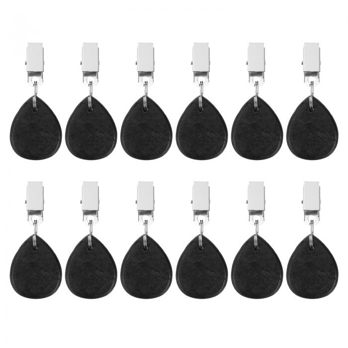 12個 テーブルクロスウェイト メタルクリップ付き 大理石テーブルクロスペンダント テーブルクロスペン..