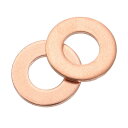 平ワッシャー M10 平座金 銅リング 外径20mm 厚さ1.5mm 薄型 フラットスペーサー 金属シールリング ネジボルト ナット用 16個